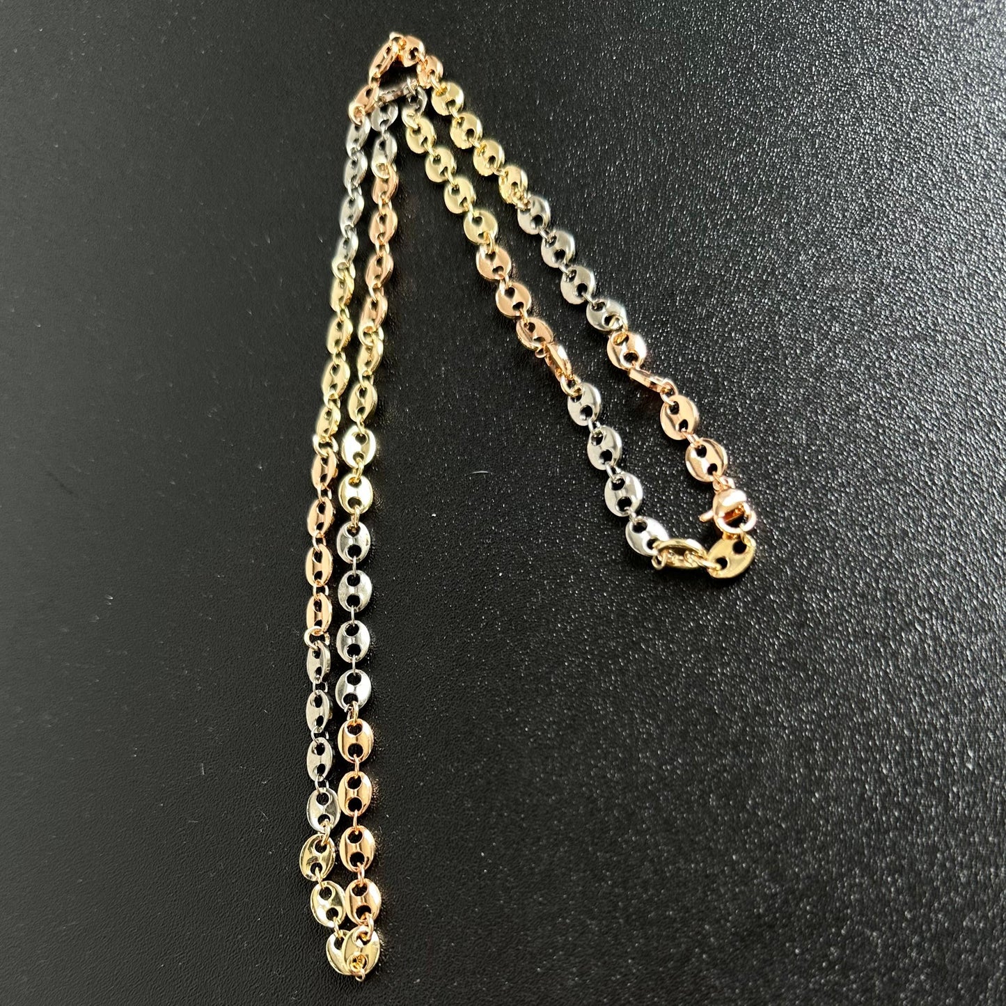 Cadena Gucci Tres Tonos 18K (ORO LAMINADO)