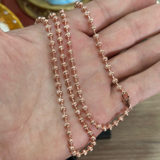 Cadena Militar tono oro rosa 18K