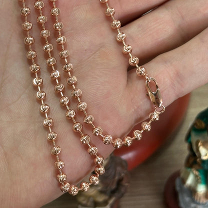 Cadena Militar tono oro rosa 18K