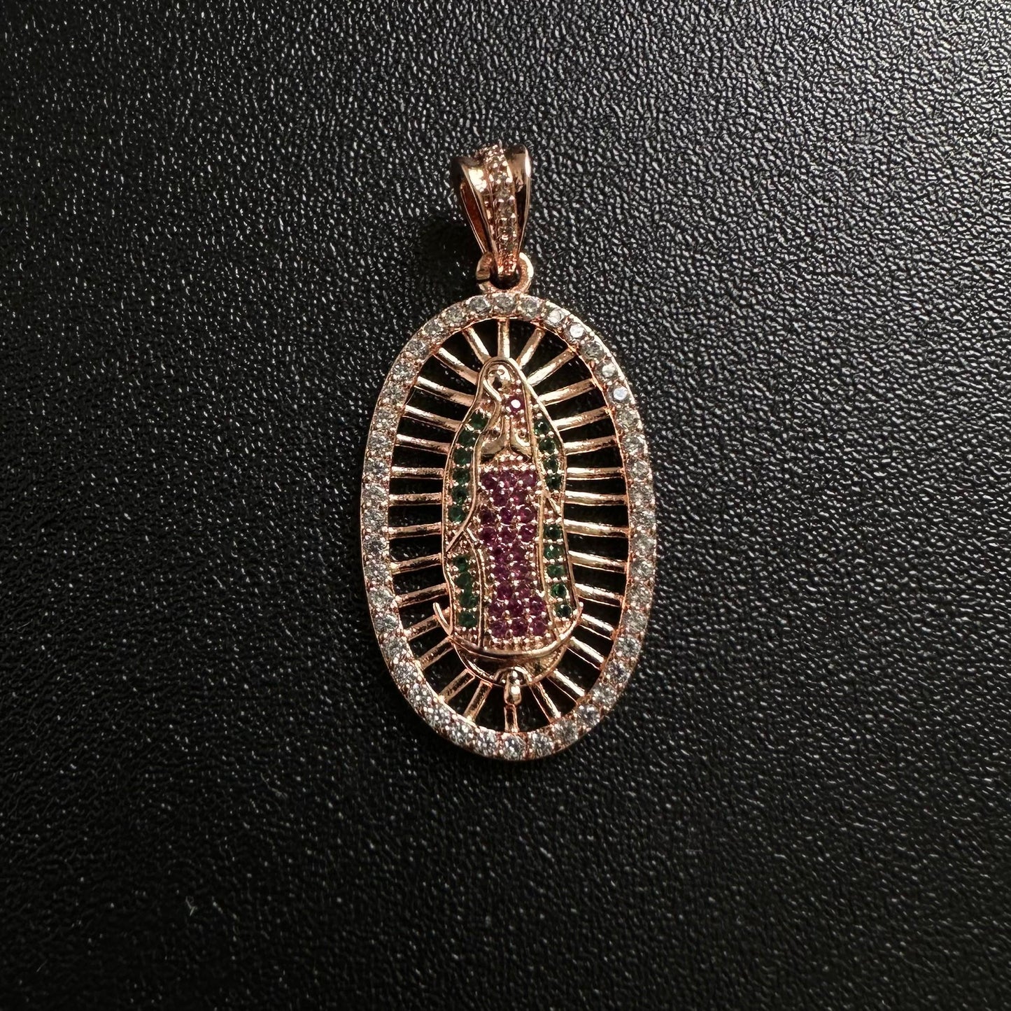 Dije Virgen Guadalupe Tono Oro Rosa 18K
