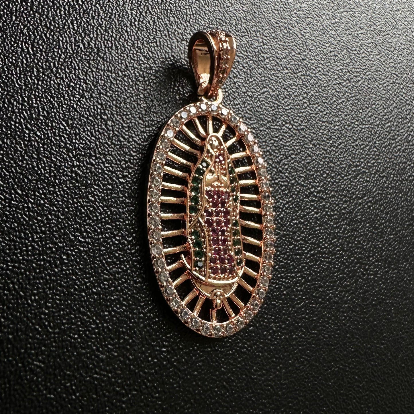 Dije Virgen Guadalupe Tono Oro Rosa 18K
