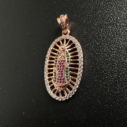 Dije Virgen Guadalupe Tono Oro Rosa 18K