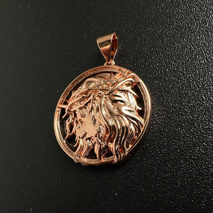 Dije Cristo Tono Oro Rosa 18K