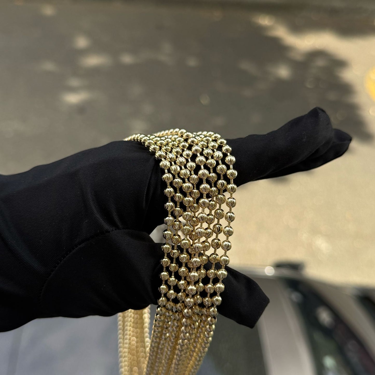 Cadena Militar tono oro 18K