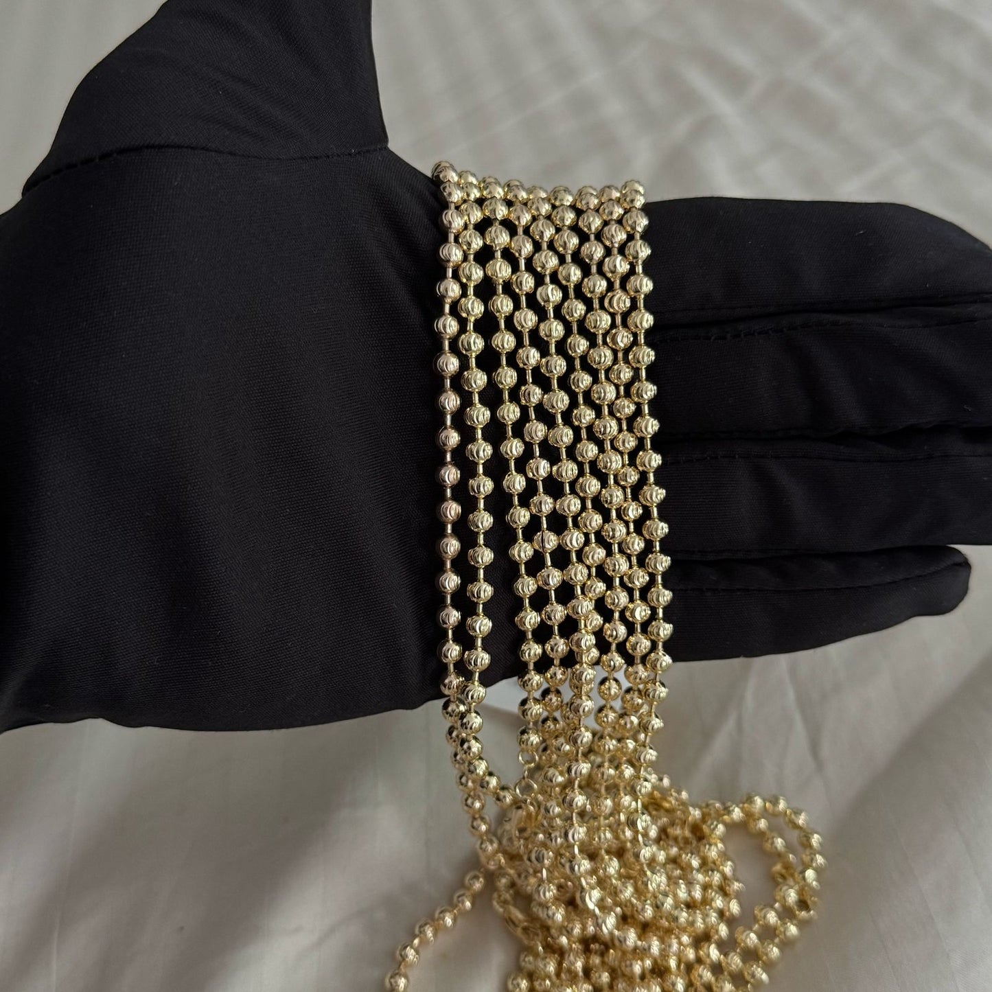 Cadena Militar tono oro 18K