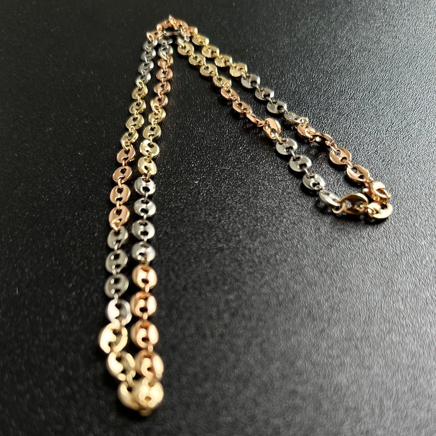 Cadena Gucci Tres Tonos 18K (ORO LAMINADO)