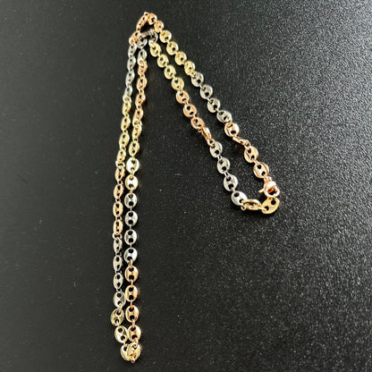 Cadena Gucci Tres Tonos 18K (ORO LAMINADO)