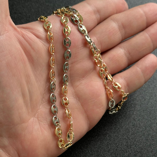 Cadena Gucci Tres Tonos 18K (ORO LAMINADO)