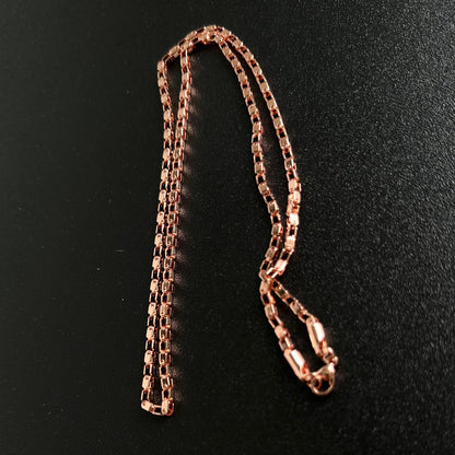 Cadena Veneciano Tono Oro Rosa 18K